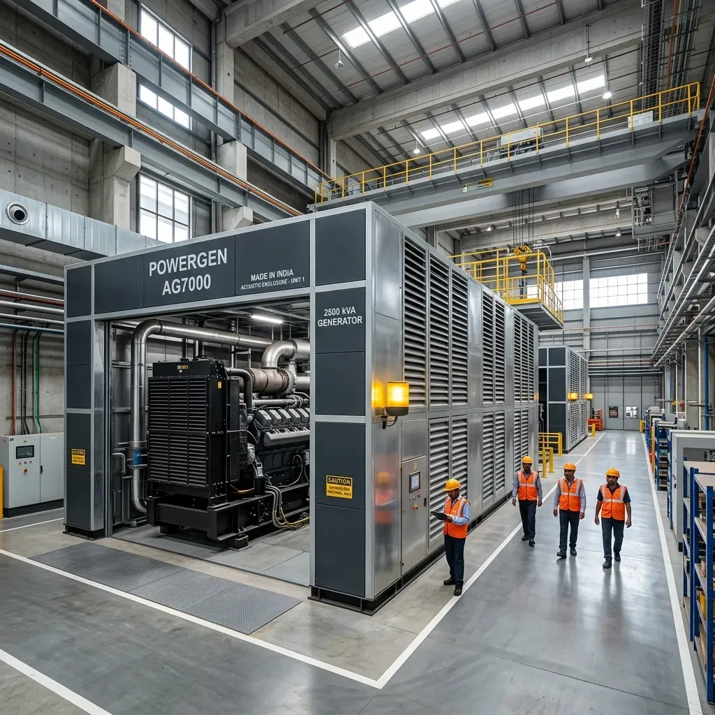 Industrial Generator with Acoustic Enclosure