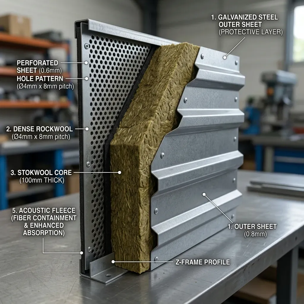 Detail of Acoustic Panel Layers