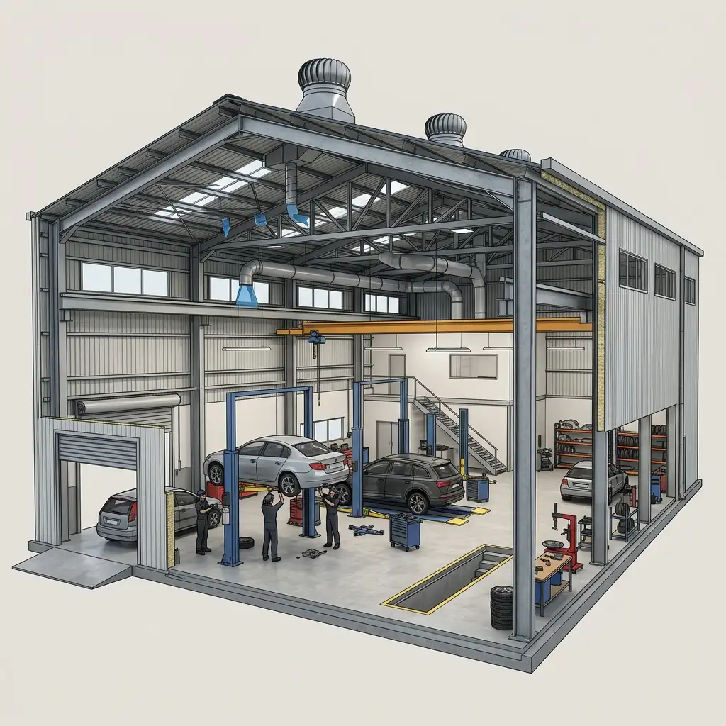 Technical diagram of PEB roof ventilation