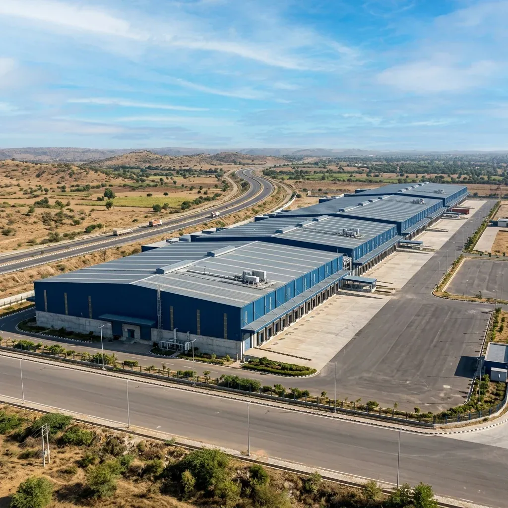 Massive PEB warehouse in BIDA to Noida corridor