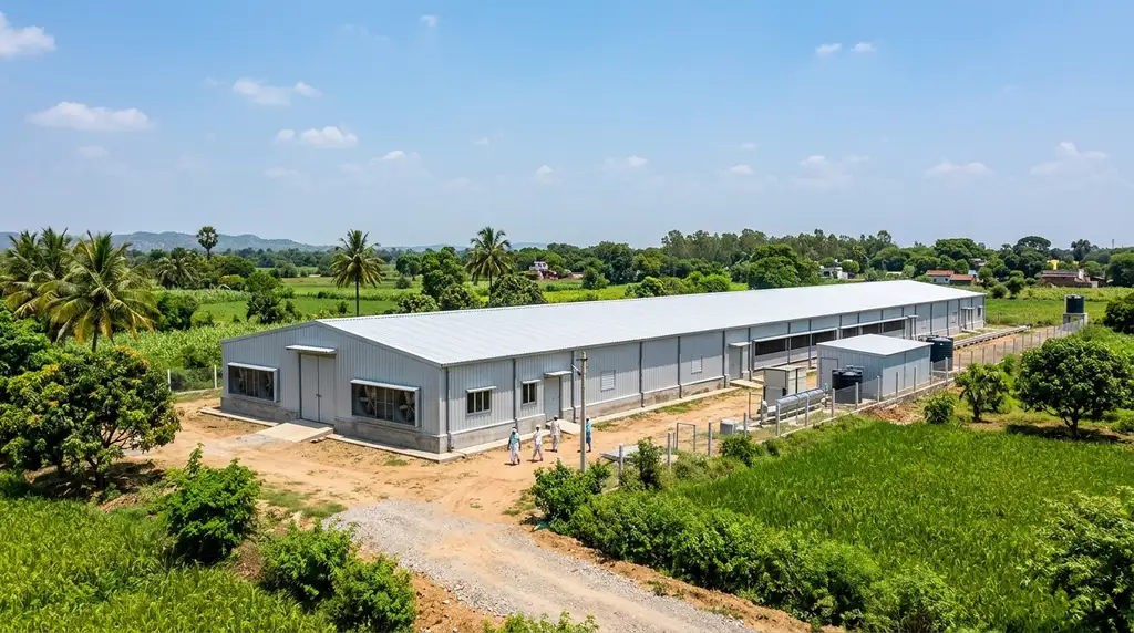 Climate-Controlled PUF Panel Poultry Farm Shed in Uttar Pradesh