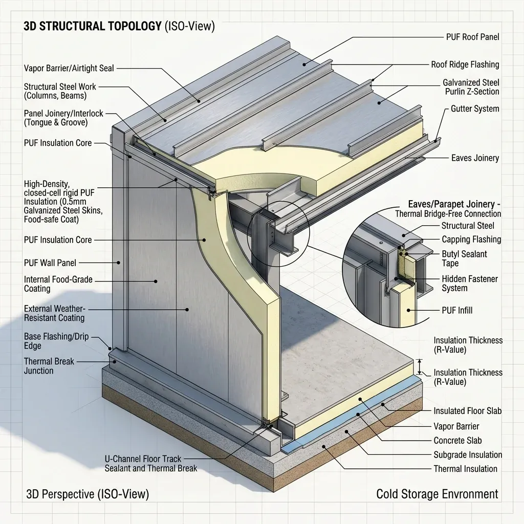 Topology of a PUF Insulated Panel showing layers