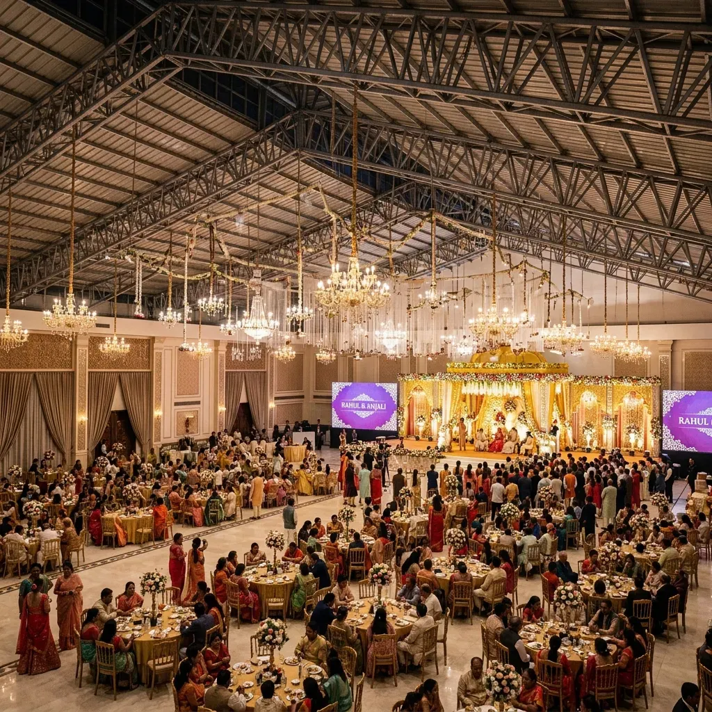 Interior of Modern Steel Marriage Hall