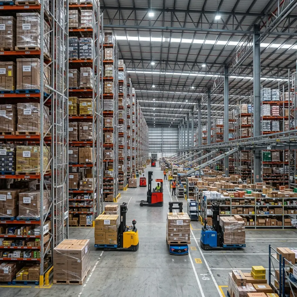 Interior of a massive PEB e-commerce warehouse