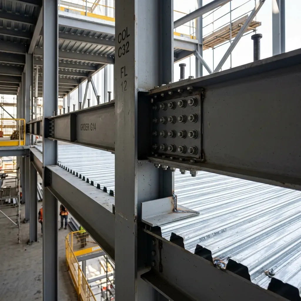 Detail of Steel Beam and Decking