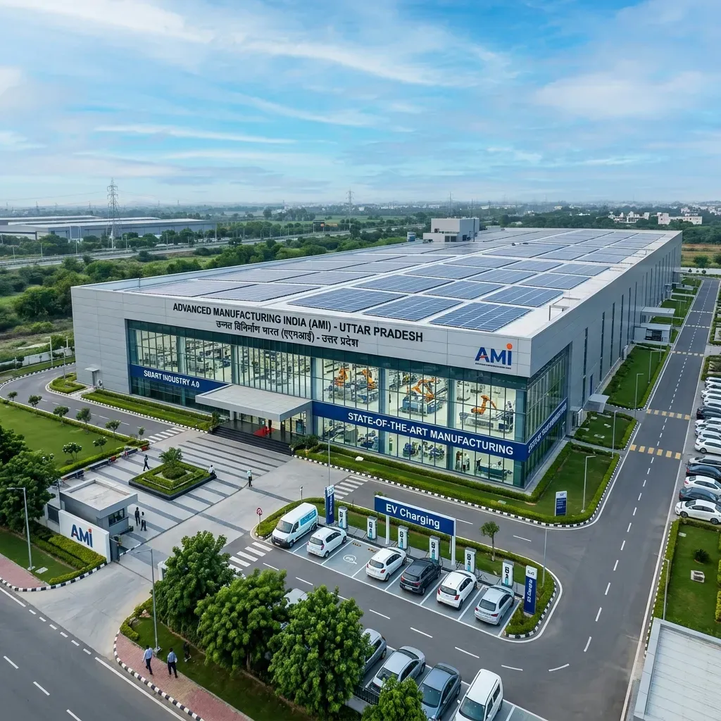 State-of-the-art smart factory with steel facade