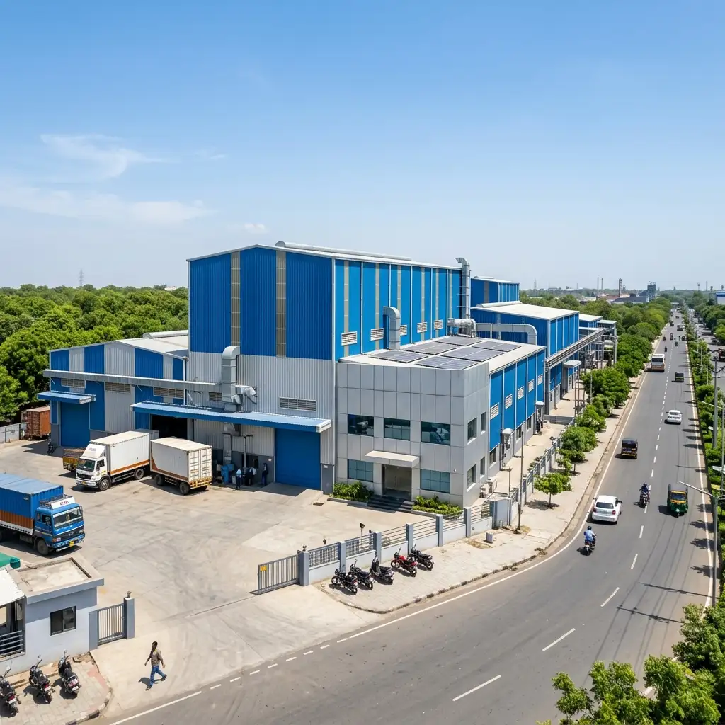 Modern industrial factory built with PUF insulated wall panels in UP