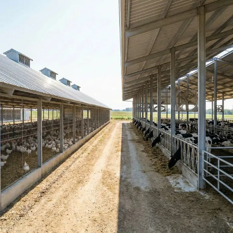 Poultry and Dairy Farm Steel Shed