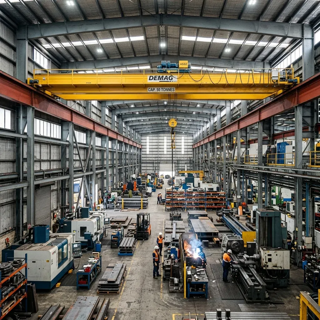 Heavy Industrial PEB Shed with EOT Crane Integration
