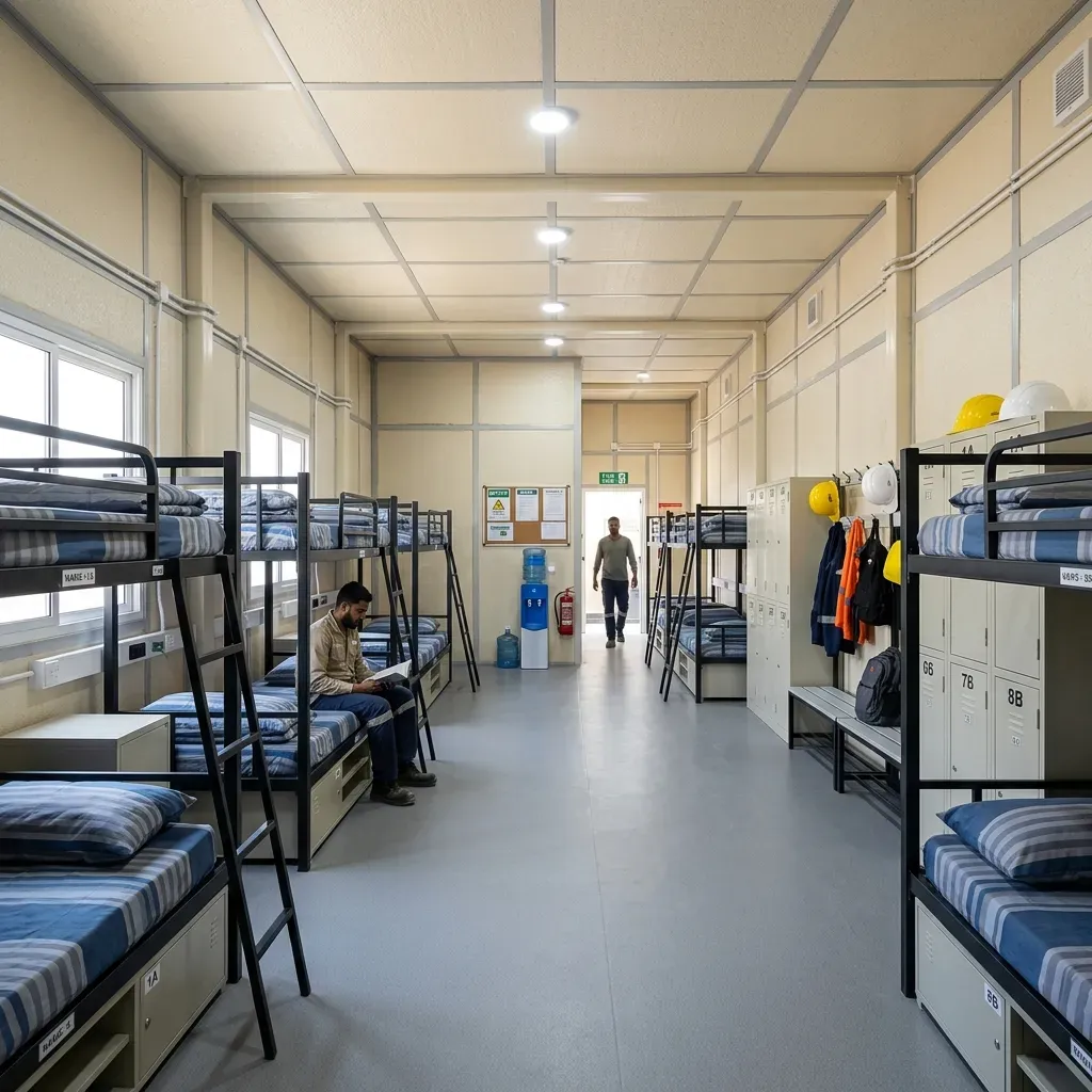 Clean and Insulated Prefab Labour Camp Interior