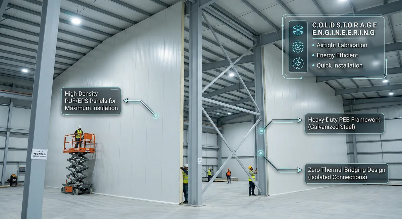 Industrial Cold Room Interior PUF Panels